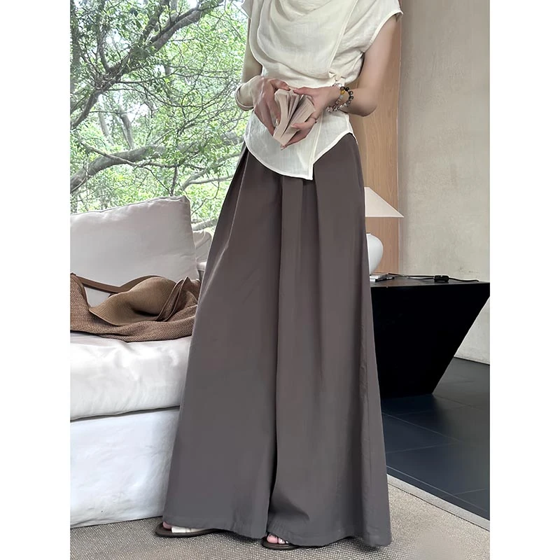 【DAZIQI】时尚设计感休闲高腰显瘦宽松百搭垂感阔腿裤QB1230100