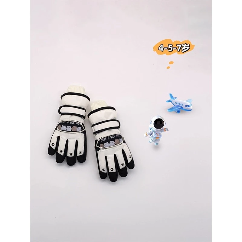 滑雪手套儿童款冬天防泼水保暖加绒加厚玩雪骑车防滑防寒男宝女宝