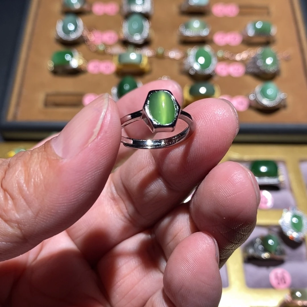 和田玉（碧玉）戒指未镶嵌不**风