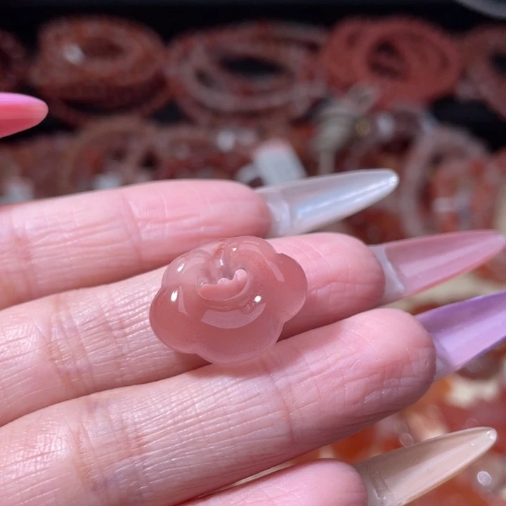 南红玛瑙冰飘配饰如意未镶嵌1077