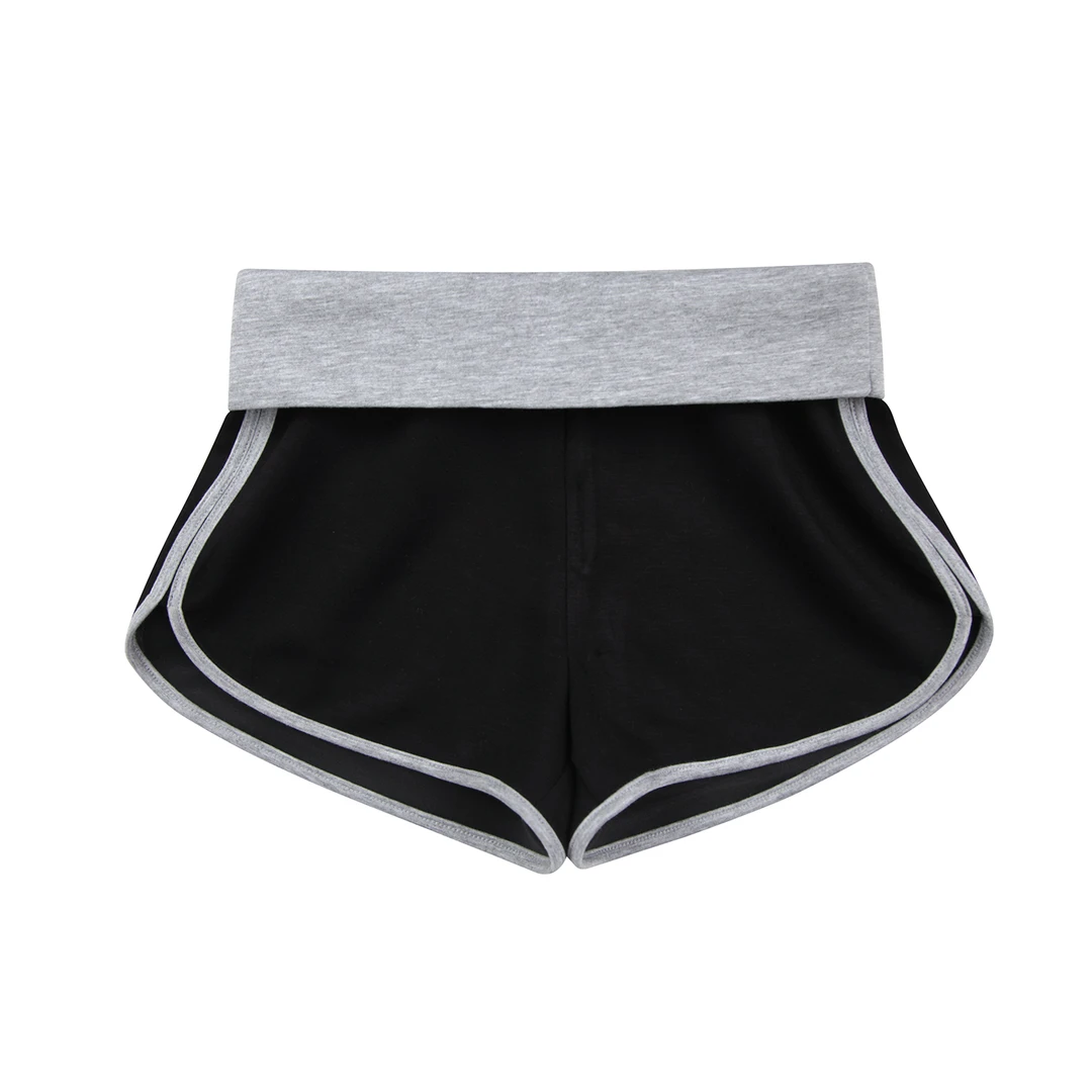 FANGAO【撞色翻腰短裤】辣妹休闲运动短裤热裤夏季新款紧身瑜伽裤