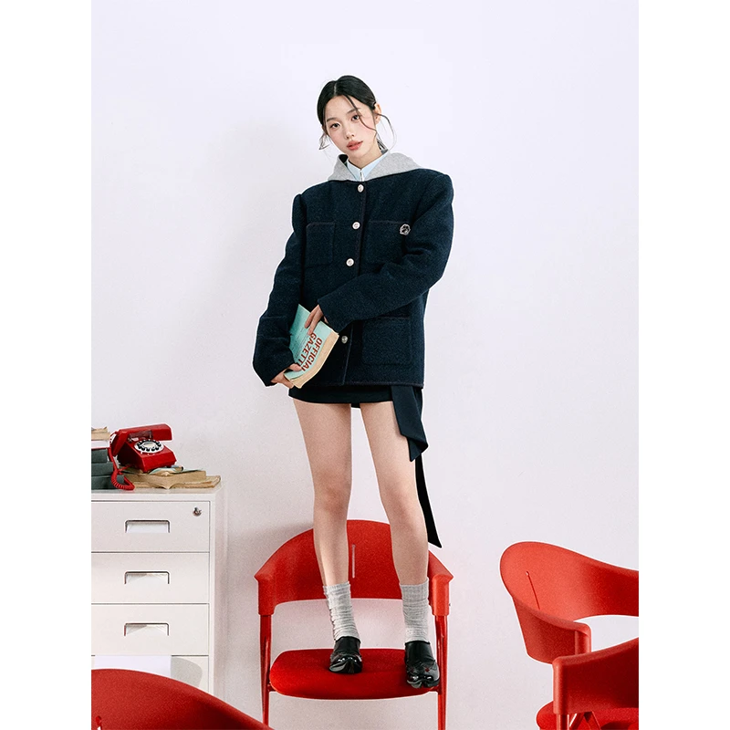 【年中福利】LLDC红人时尚小香风连帽棉服外套女LSWT00403