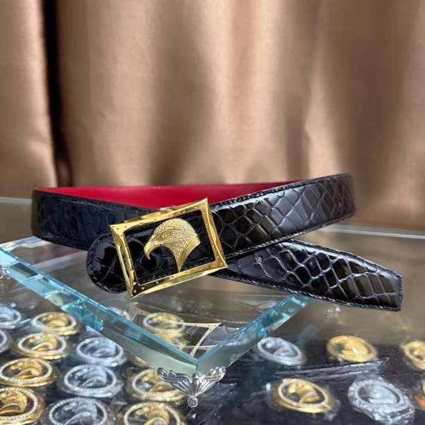 史蒂芬新款百搭男士皮带高档休闲老鹰头牛皮腰带青中老年时尚商务