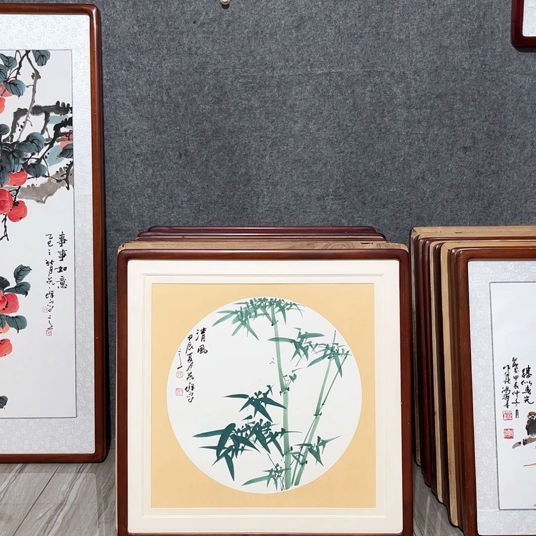 国画书画作品带框63×63