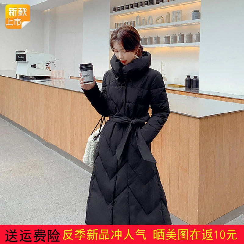 2025年冬季新款韩板中长款羽绒棉服女士过膝加厚保暖外套棉衣棉袄