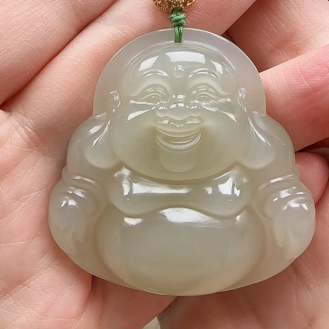 和田玉银S925镀金镶嵌颈饰