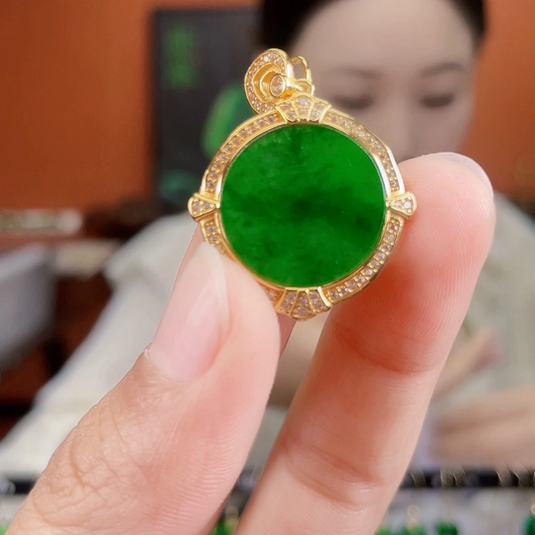 翡翠银S925镶嵌耳饰