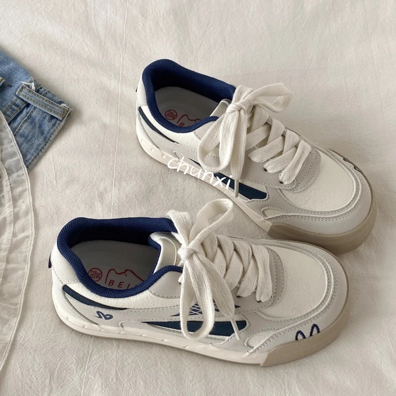 厚底网红百搭德训板鞋女款2025夏秋新款复古小白鞋学生休闲运动鞋