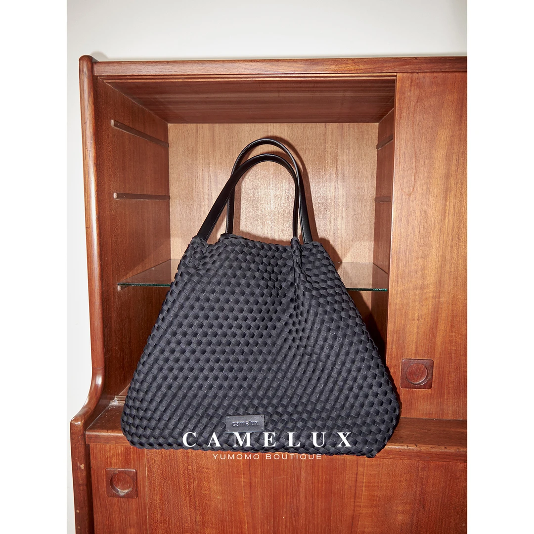 手编托特包 手工编织大容量通勤手提包两用购物包单肩包 QAA3007