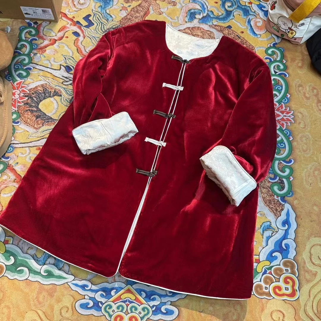 Ph内胆提花中式丝绒棉袄拜年服DEDE 89220
