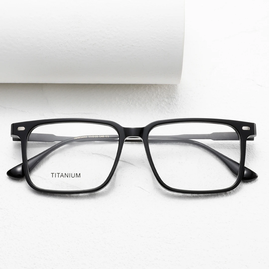 商务方框板材超轻纯钛大框时尚茶色平光百搭大脸圆脸黑框男女平光