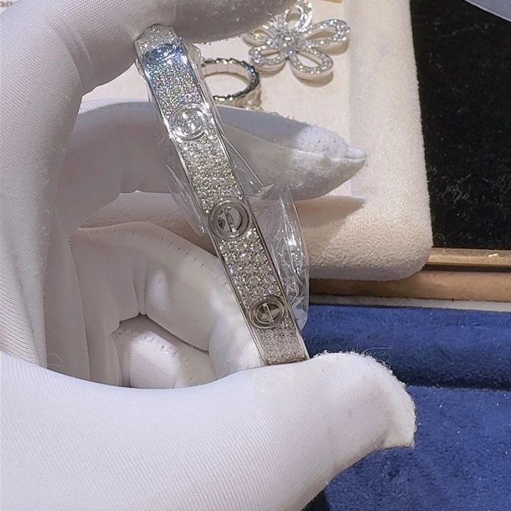 钻石手镯18K金镶嵌17#手镯