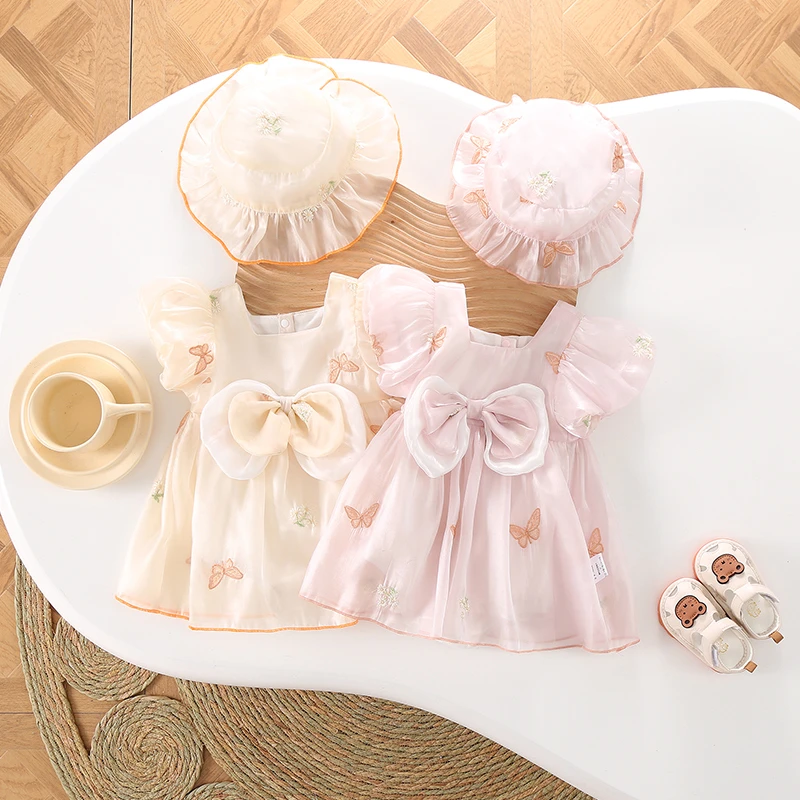HD婴儿包屁衣裙子夏季女宝宝三角哈衣公主蝴蝶纱包皮裙ZPX3220