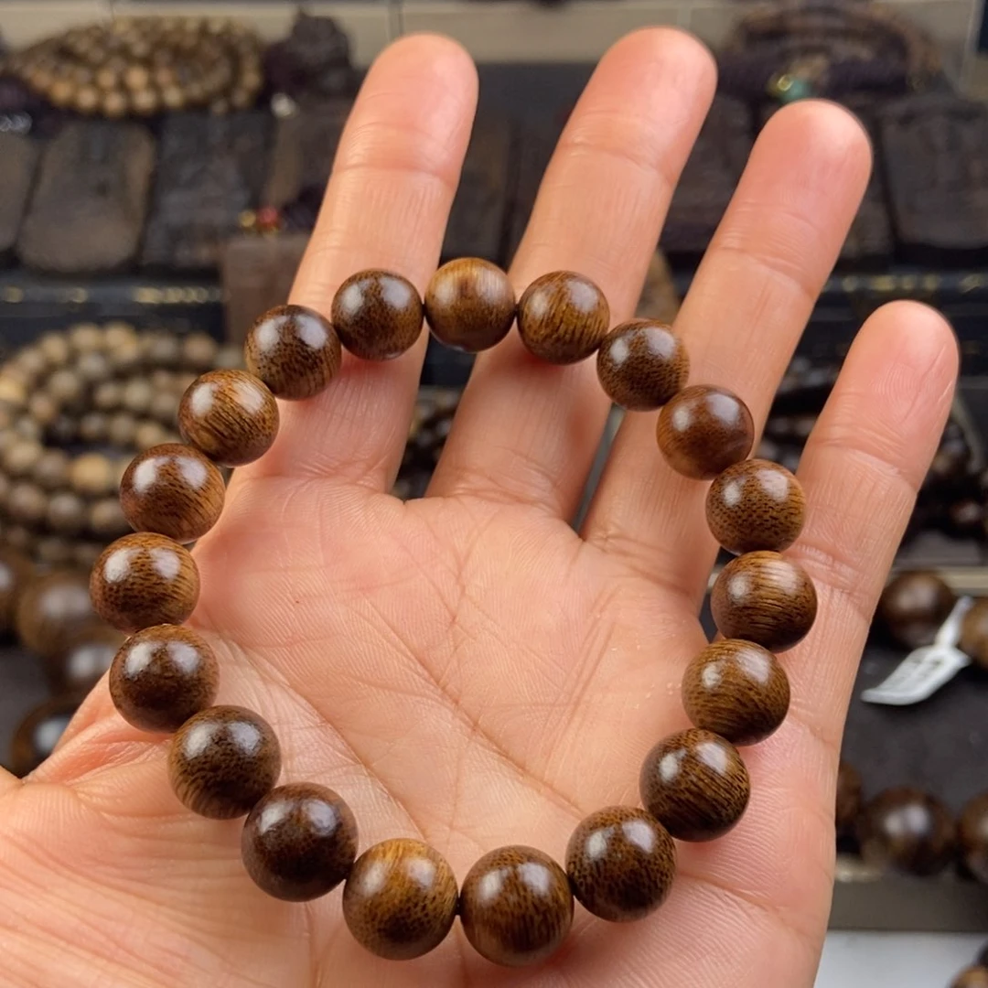 沉香手串如*雪越南芽庄白棋楠