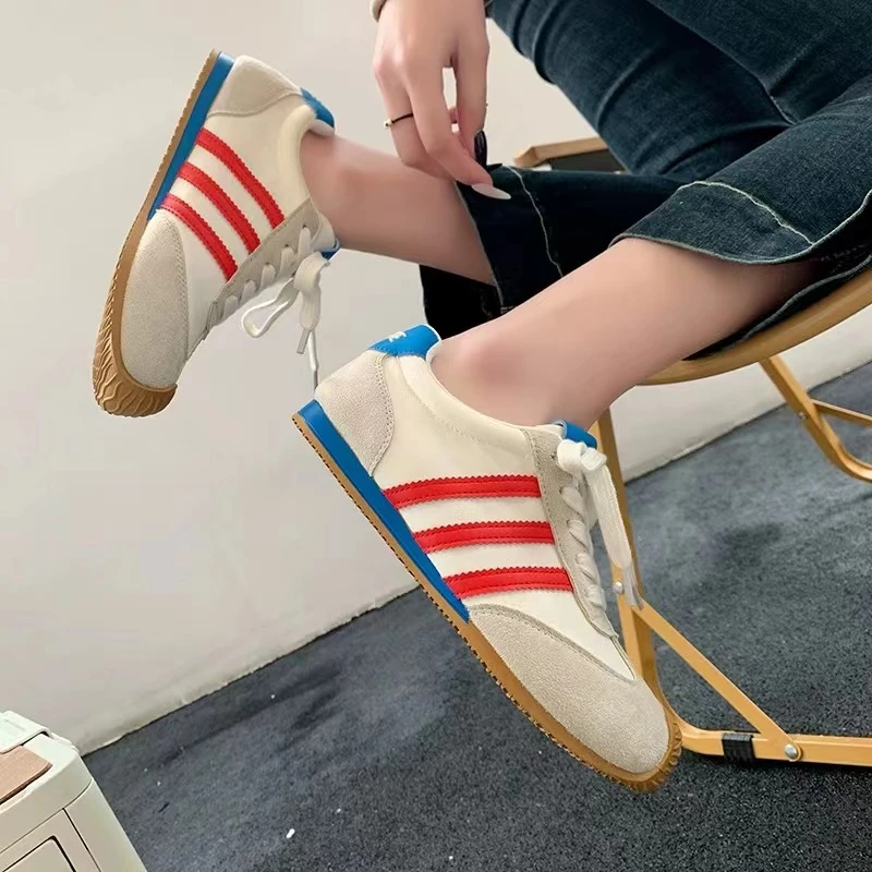 春季新款百搭透气复古休闲运动德训鞋9003(脚胖脚宽拍大一码)