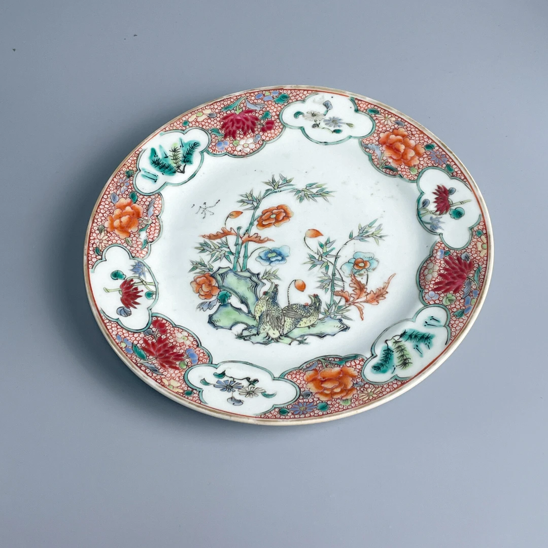 瓷器/古董清光绪粉彩仿雍正安居乐业盘-M2XLM006279/文物/绣花张