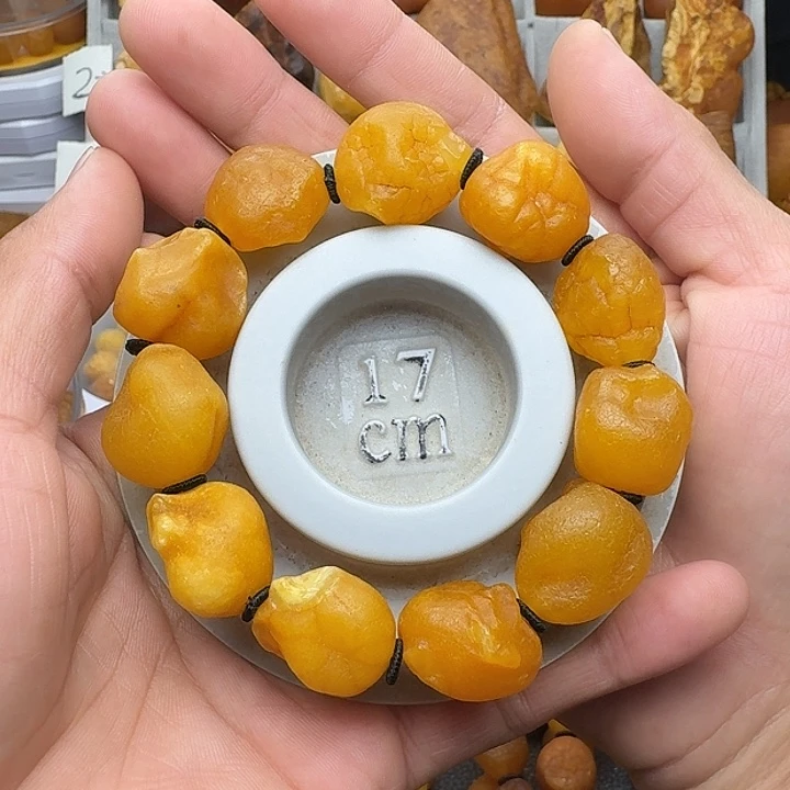 琥珀未镶嵌裸石天然蜜蜡手串