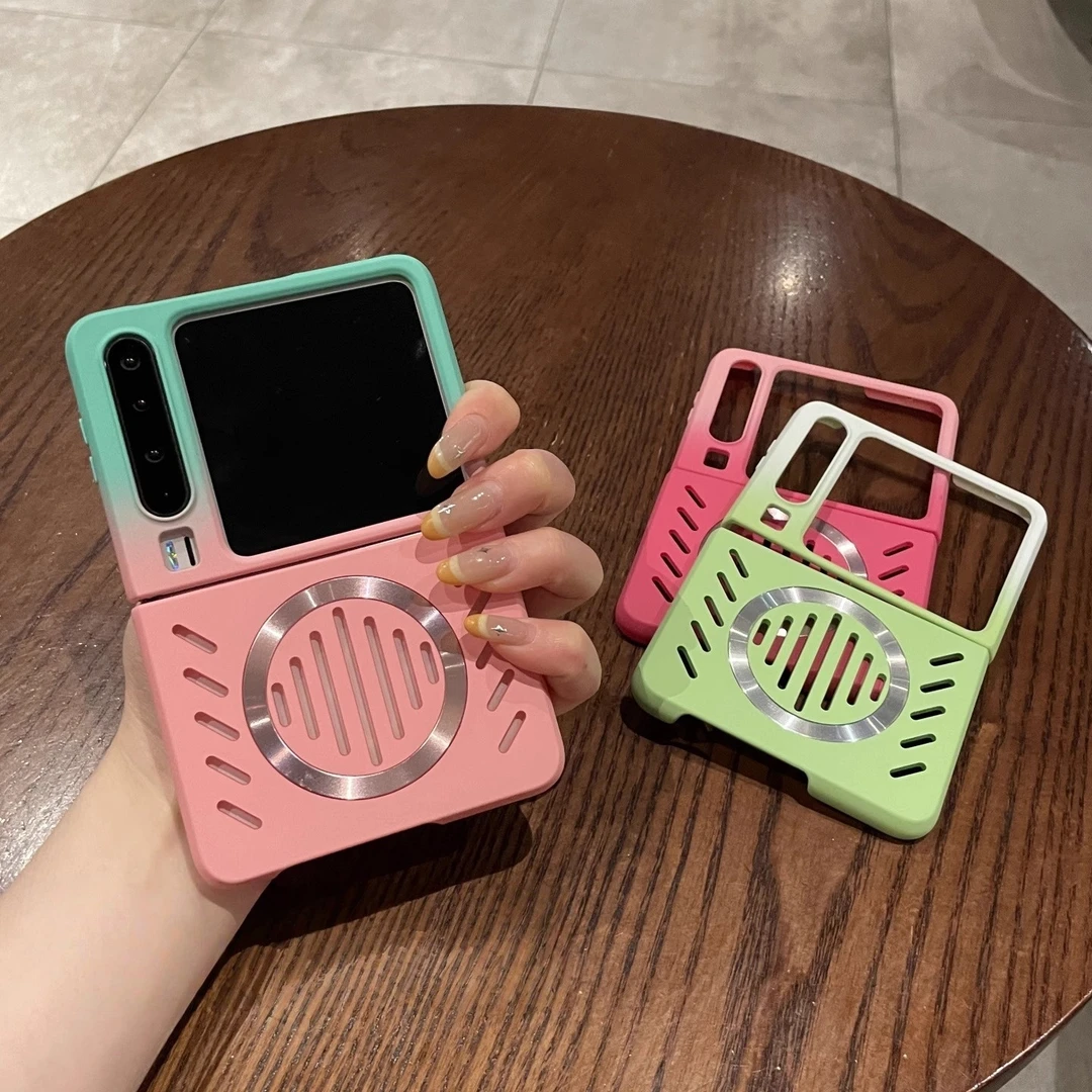 适用华为purax典藏版折叠屏手机壳小清新绿粉渐变磁吸PuraX男女款