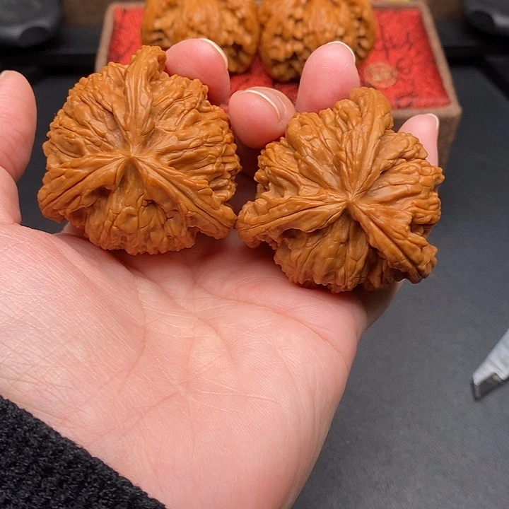 自***欢文玩核桃把件白奔