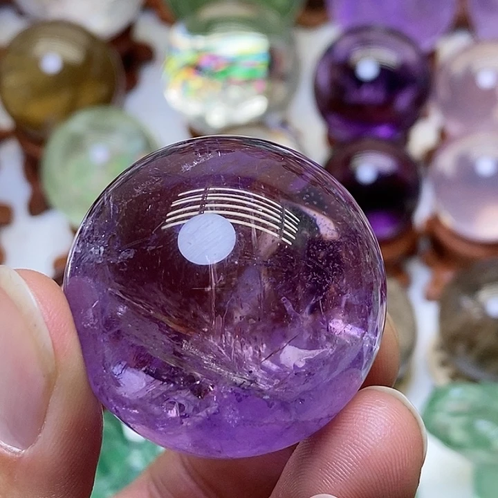 水晶紫水晶球未镶嵌奇****水