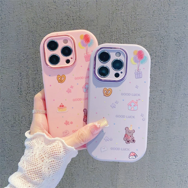 精孔胖子气球小熊适用苹果16手机壳iphone15华为oppo小米vivo女43