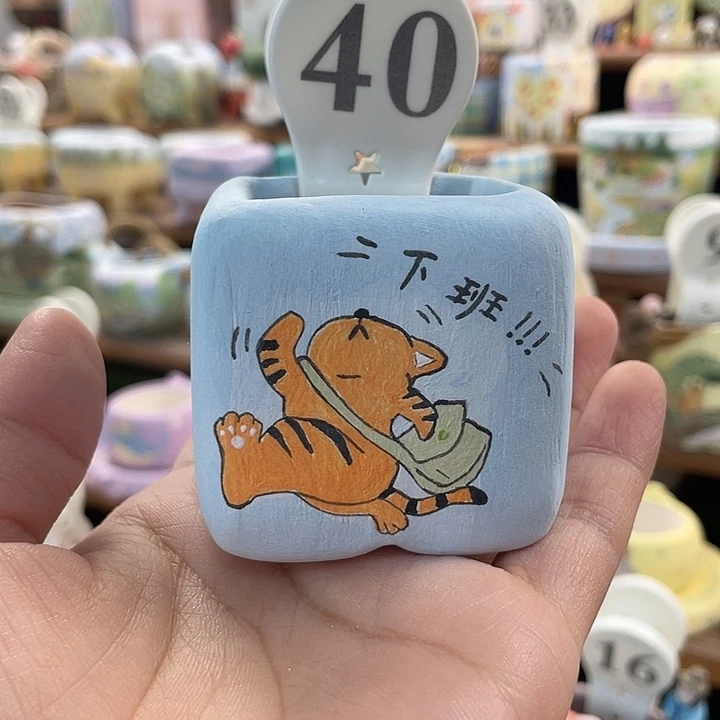 40…..手工手绘花盆