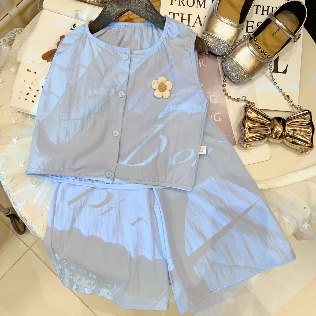 女童无袖背心阔腿裤套装女宝宝时尚可爱山本裤洋气两件套夏季童装