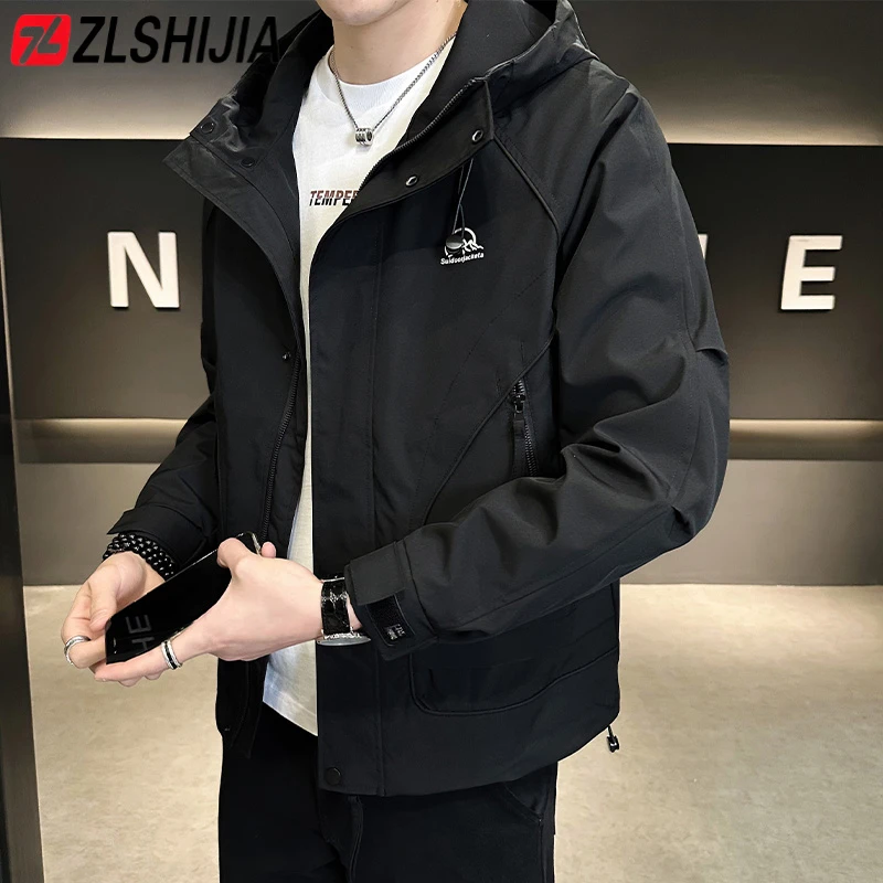 战狼世家秋冬款新款外套男士潮流工装休闲运动连帽夹克宽松百搭潮