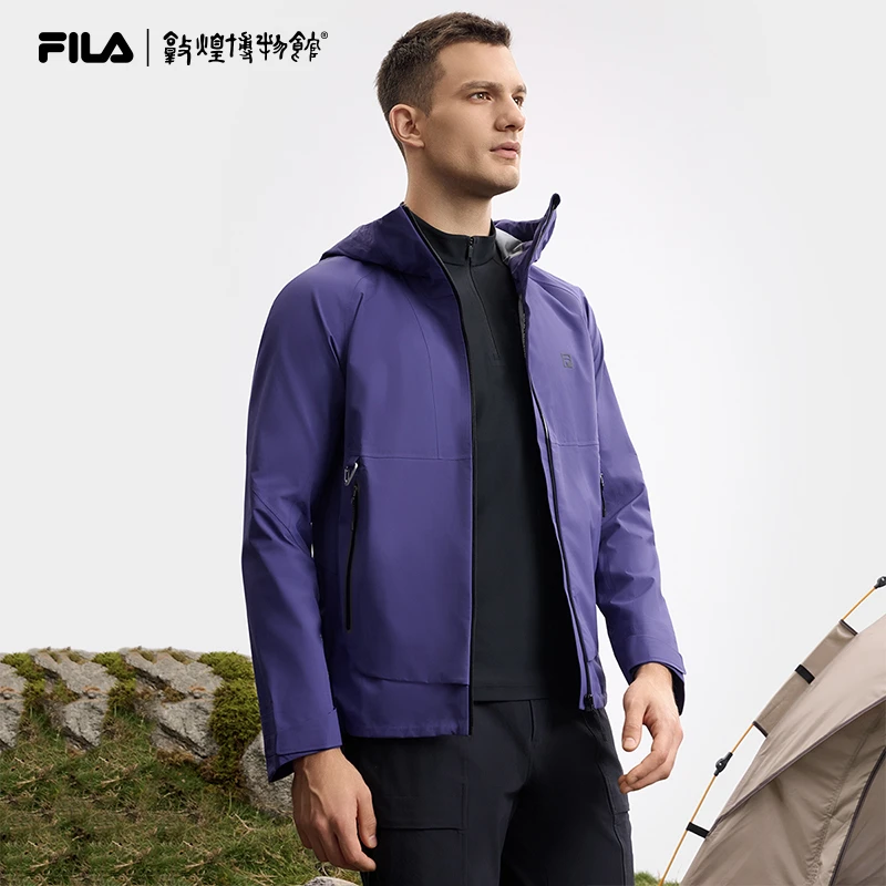 FILA斐乐男士春新款【防水透湿】户外休闲运动连帽外套A11M517713F
