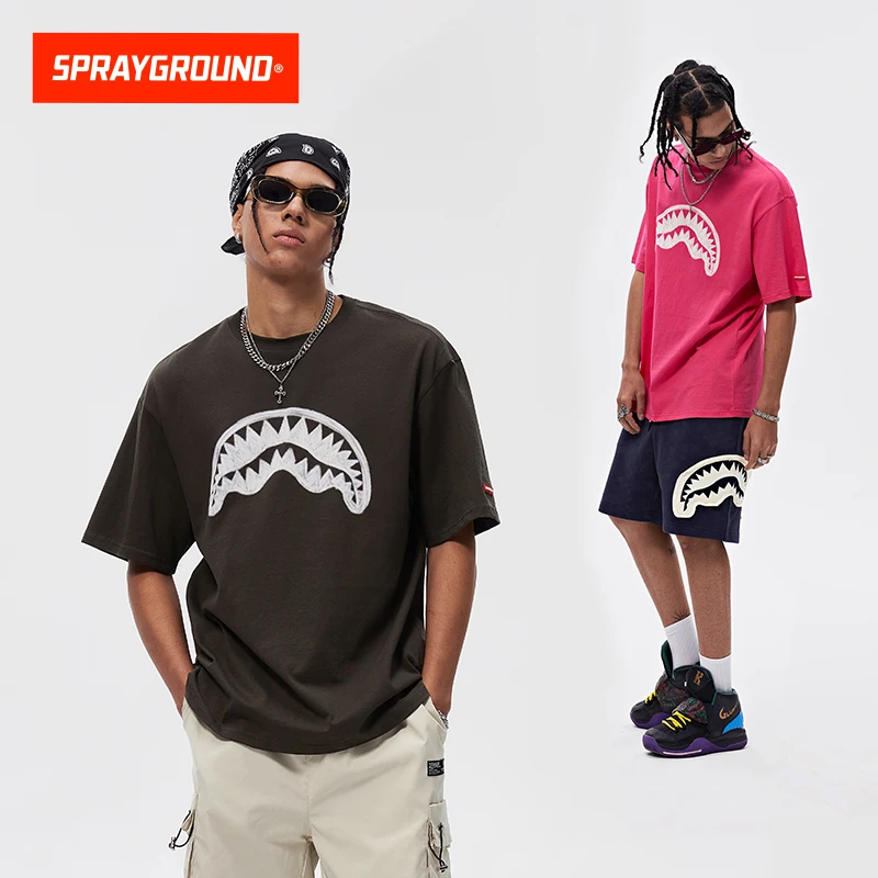 SPRAYGROUND 鲨鱼嘴短袖T恤夏季圆领潮流百搭情侣宽松JM WE020229