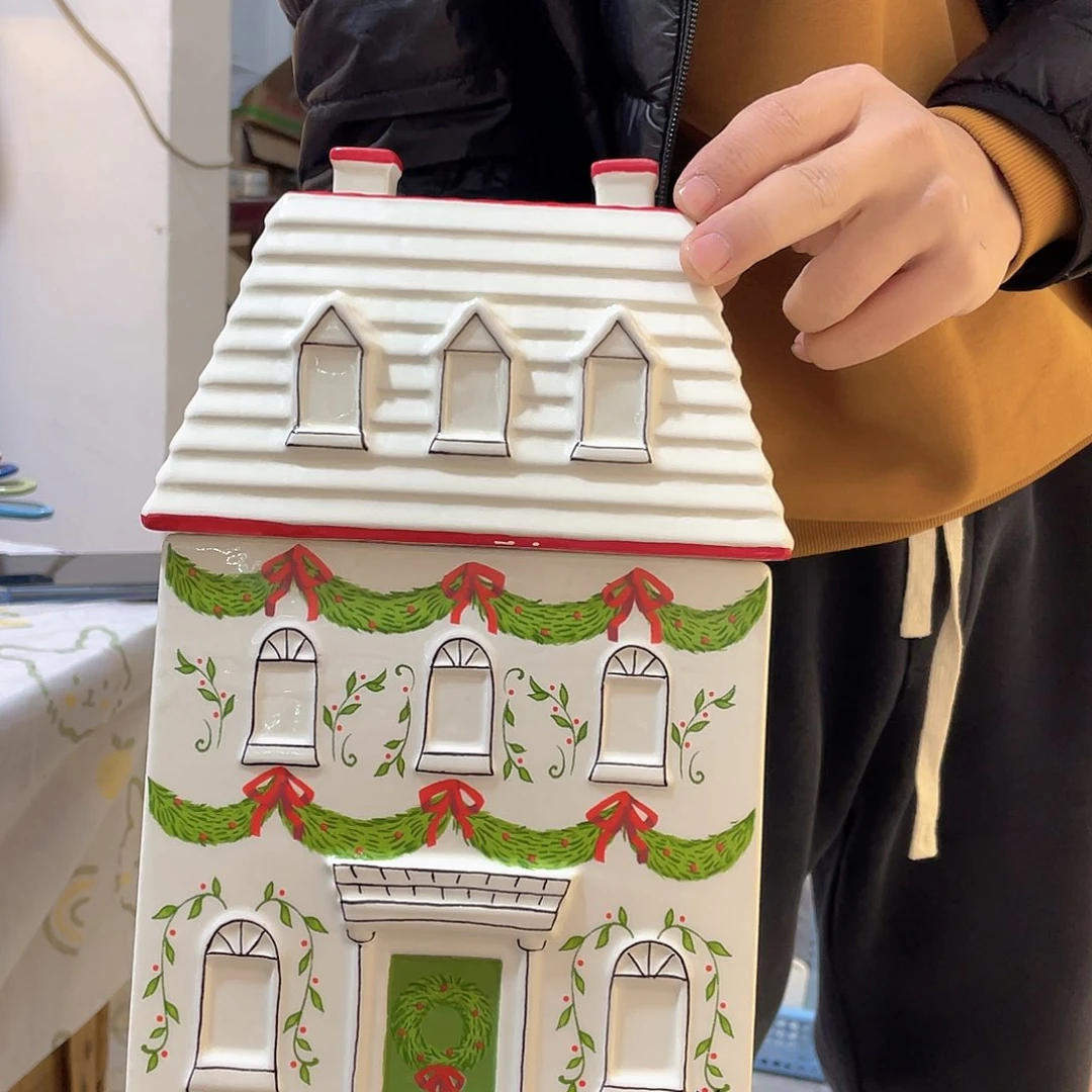 陶瓷陶瓷艺术品房子大罐子