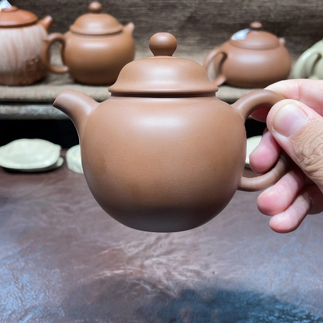 泥塑放漏红色微微瑕掇只壶150毫升