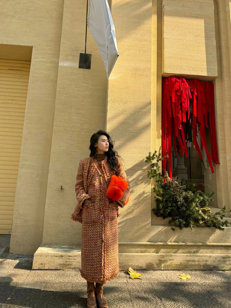 XIANPIN/鲜品【北岛之约】冬季新款休闲气质针织中长款羽绒服大衣