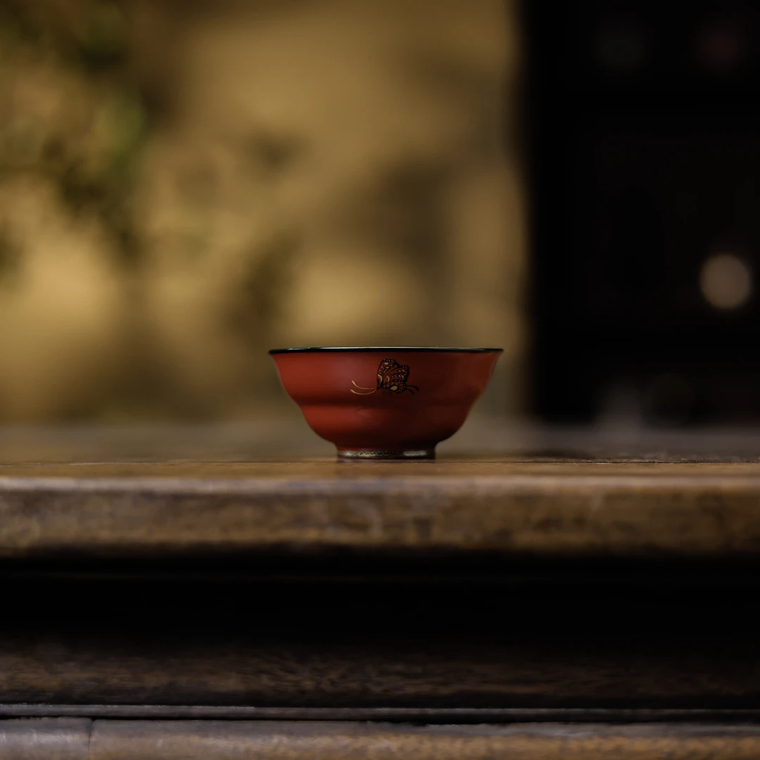 【梵田里】葫芦杯玫瑰红万花重工描金（华隐梵田S1005）