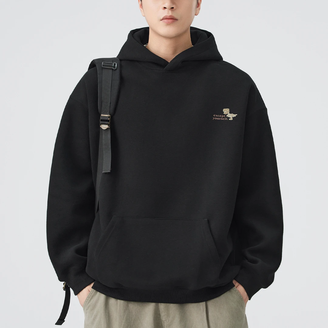 2025新款重磅连帽卡通字母印花卫衣男士潮牌休闲大码高端秋冬衣服