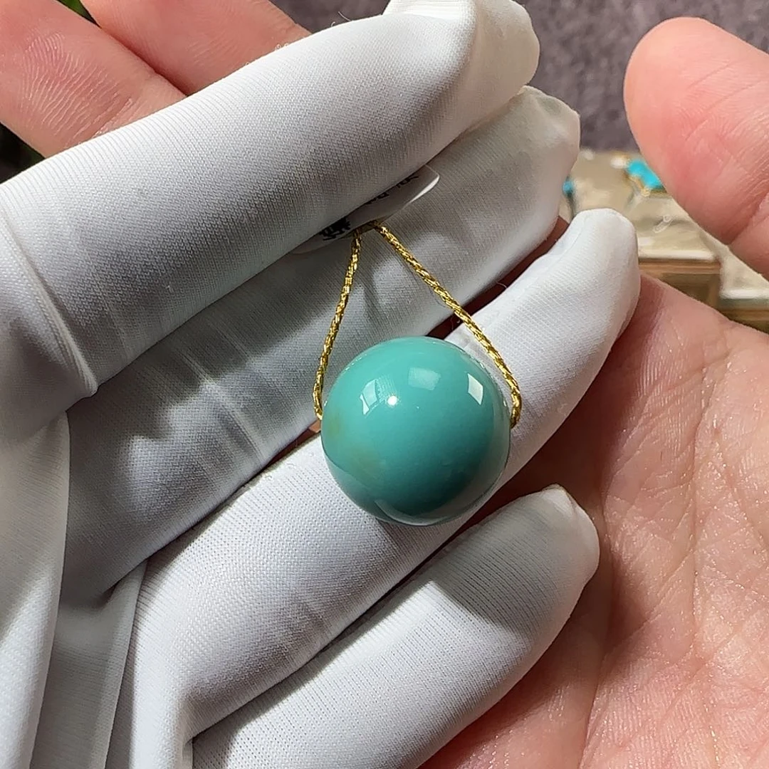 绿松石未镶嵌15mm➕单珠