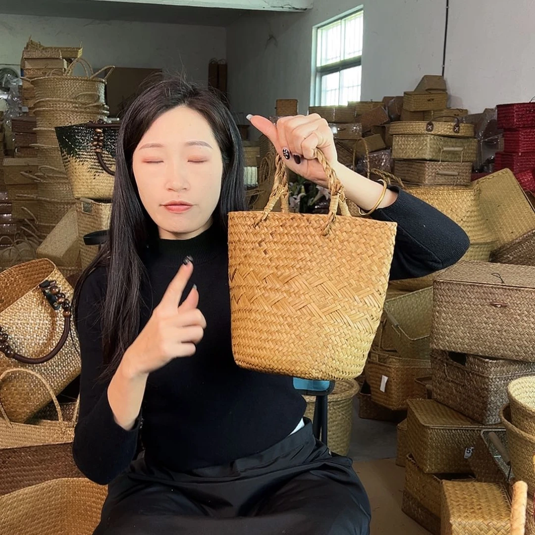 草编草编包/草编收纳盒带瑕疵