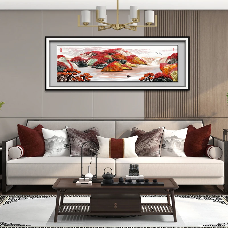 九头鸟玉雕画《鸿运当头》沙发背景玄关卧室餐厅茶室办公室装饰挂画