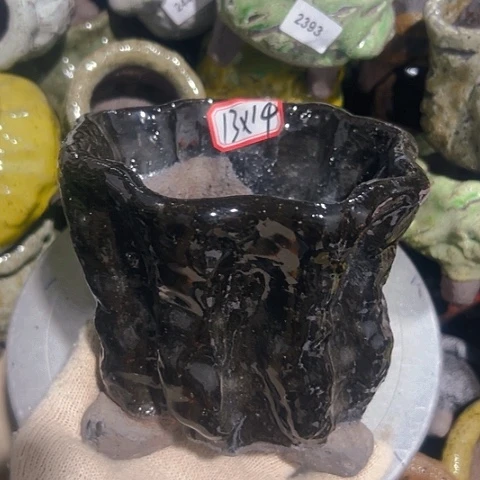 粗陶花盆手工花盆