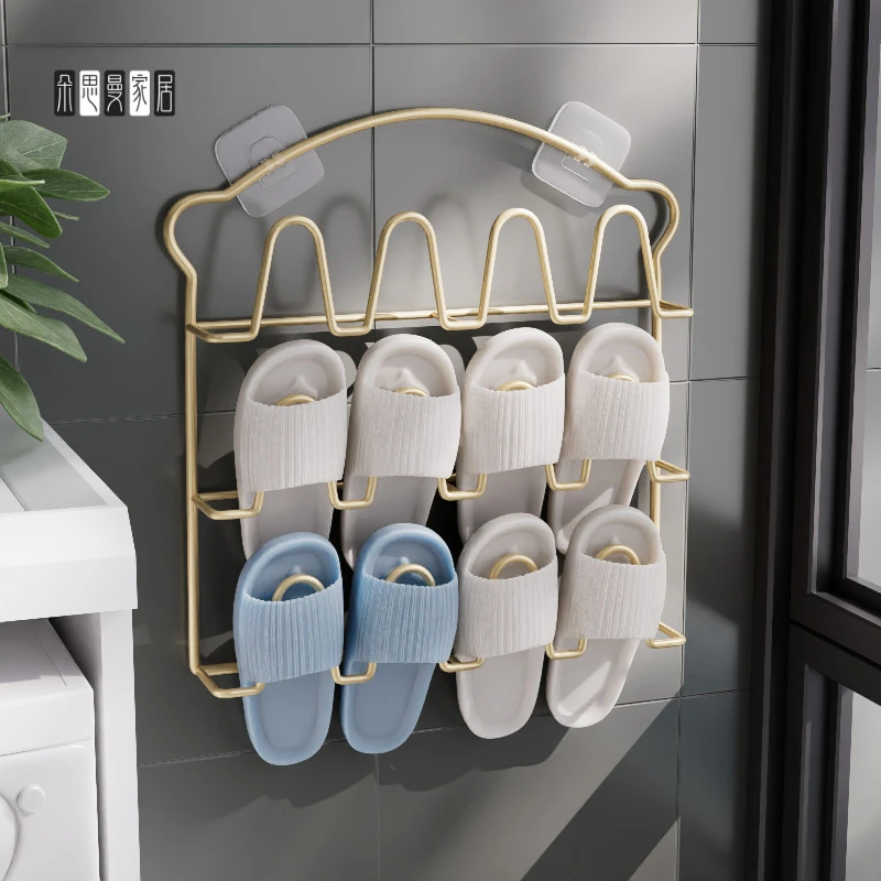 朵思曼晾鞋架室内收纳神器简易入户多功能拖鞋架浴室洗手间挂壁式