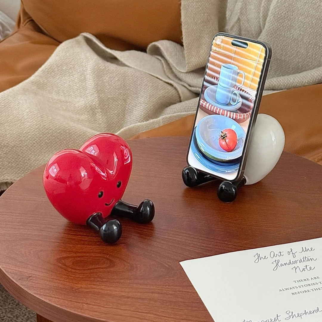 陶瓷爱心抱抱手机支架放轻松工位情绪小摆件毕业礼物伴手礼物