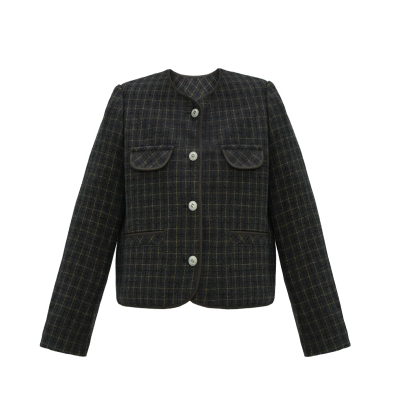 YD26077小香风上衣气质时尚短款设计师外套