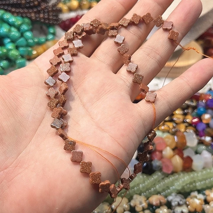 玛瑙/玉髓合金珠宝半成品金沙一条6mm