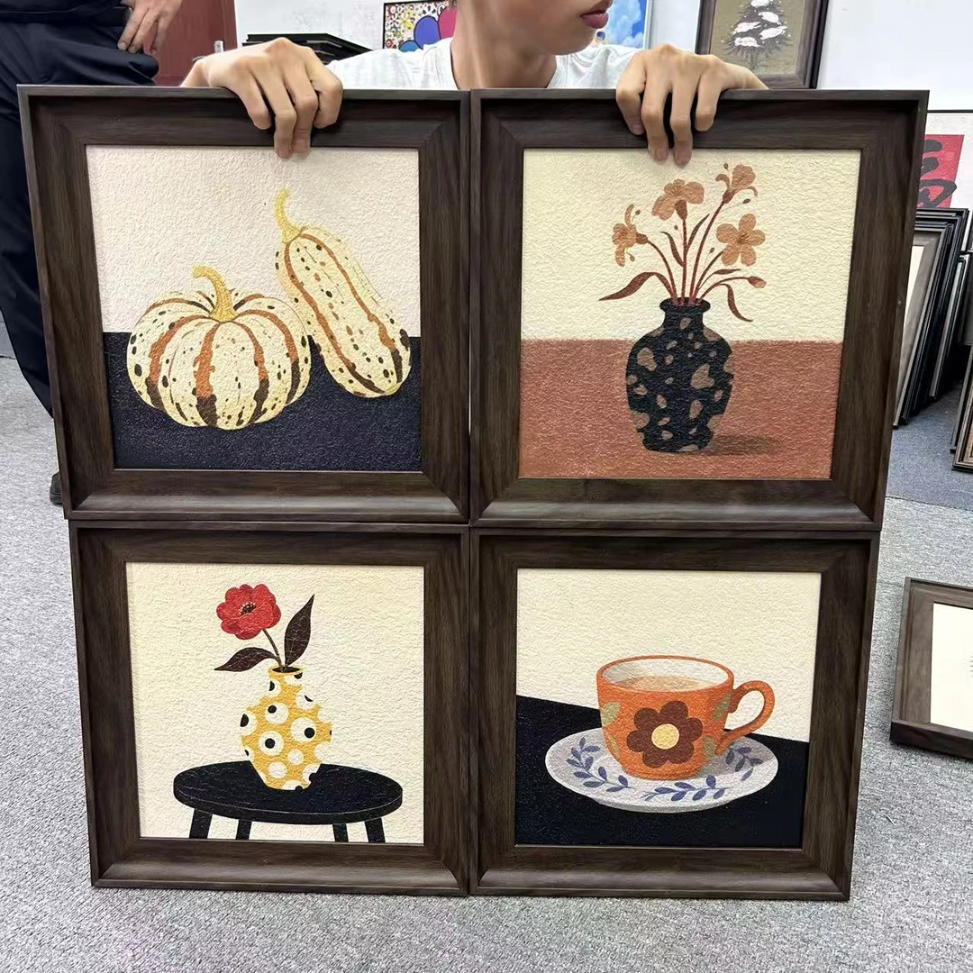 小众法式花卉美拉德色系餐厅客厅卧室组合装饰画404