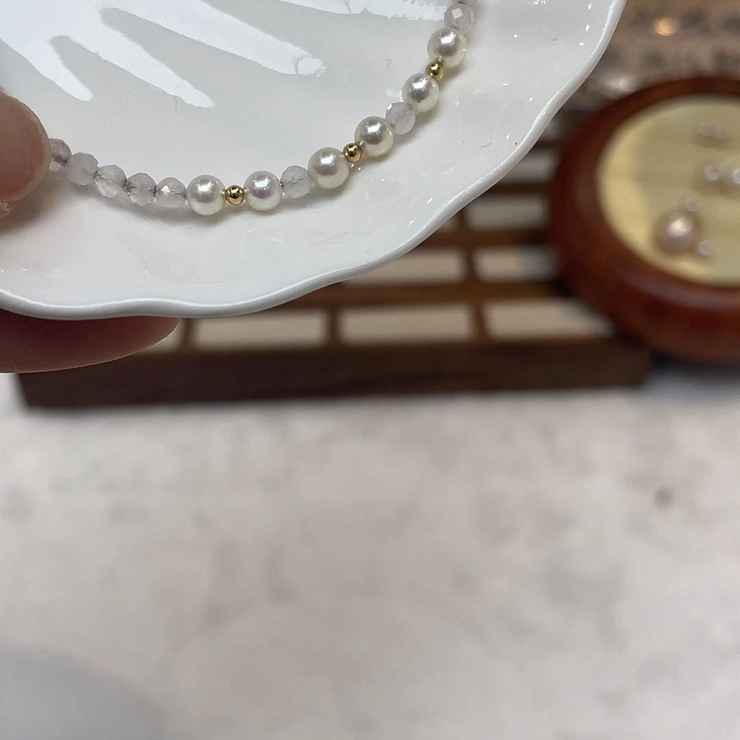 银S925镶嵌手绳海水珍珠