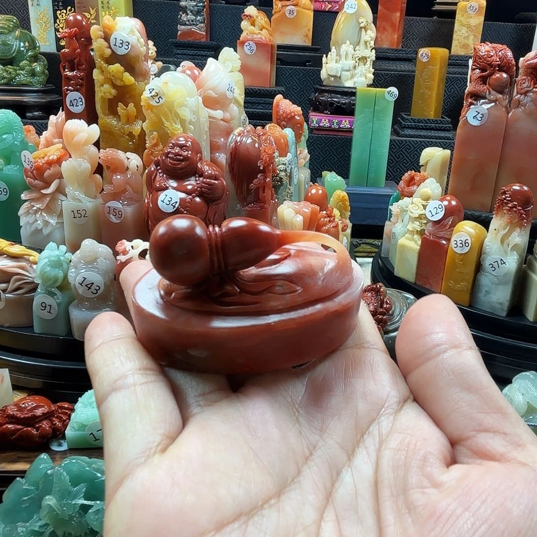 印石寿山石葫芦椭圆