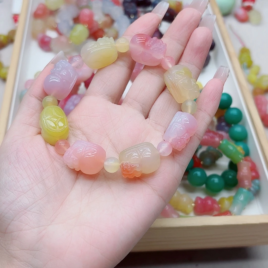 涛***玛瑙/玉髓未镶嵌手链盐源2