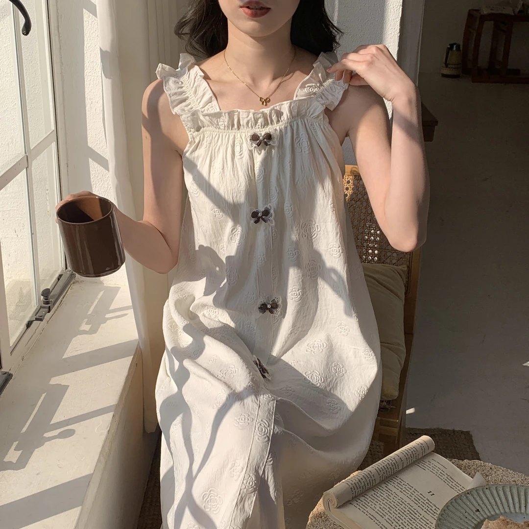 带胸垫睡衣女夏季2025年新款吊带睡裙女士夏天甜美日系无袖家居服