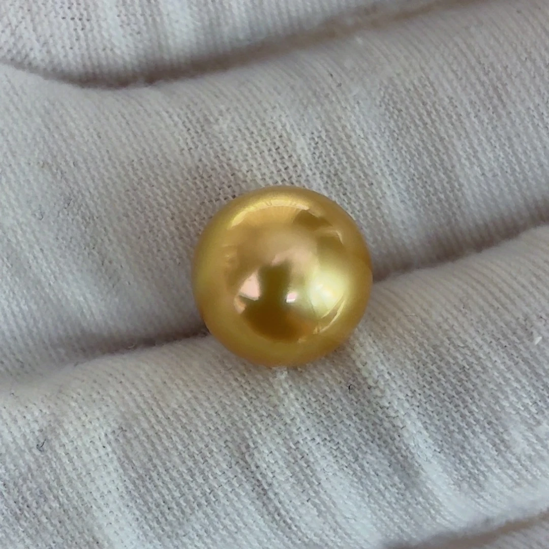 未镶嵌裸珠海水珍珠11.8mm正圆孔后无瑕