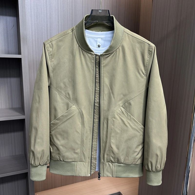 2025秋季新款棒球领夹克男士潮流简约休闲时尚百搭棒球服外套男